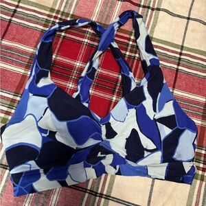 Aerie Blue Abstract Sports Bra